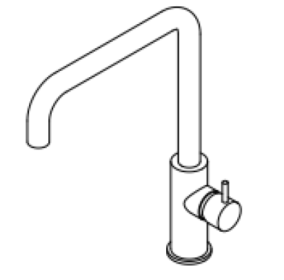 Waterevolution Flow кухненски смесител с ъглов въртящ се чучур неръждаема стомана T158HIE