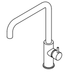 Waterevolution Flow кухненски смесител с ъглов въртящ се чучур месинг T158HLE