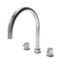 Waterevolution Flow 3-отворен кухненски смесител с въртящ се чучур и връзка за филтрирана вода хром T152U01