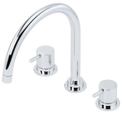 Waterevolution Flow 3-отворен кухненски смесител с въртящ се чучур и връзка за филтрирана вода хром T152U01