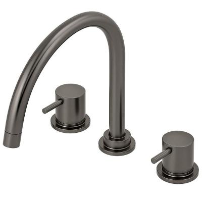 Waterevolution Flow 3-дупков кухненски смесител с въртящ се чучур и връзка за филтрирана вода в цвят gun metal T152UGME