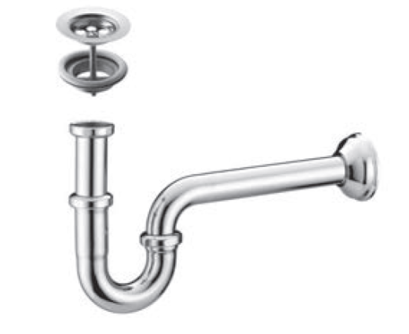 PB Unix P тръбен сифон метален, включващ 1 1/4" отводна тръба, матово черно 1208969823