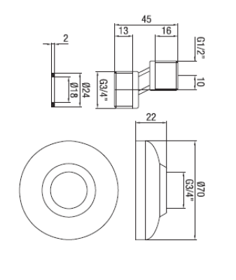 PB S-връзка Неръждаема стомана 10мм Класически Ексцентрик 1/2” x 3/4” 1208969849
