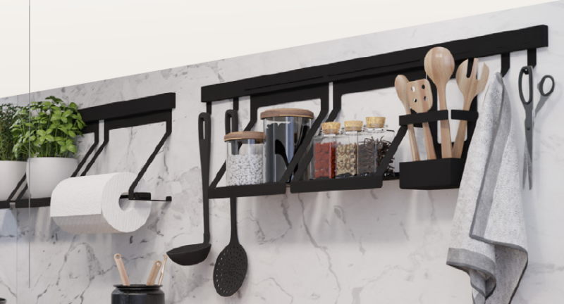 Епка Луксион Рафтове за Кухненски Релси Метал Черен 1208969966