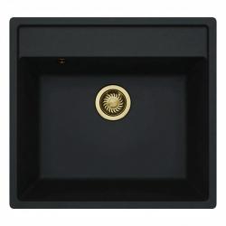 ГранитМи Бремен Гранитна Мивка 53x50 см Черна - Горен, Долен и Равен Монтаж с Отвор за Чешма и Златен Пробка 1208969969
