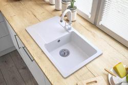 Graniteland Liri Гранитни Бели мивки със секция за отцеждане 765x448 mm 1208969990
