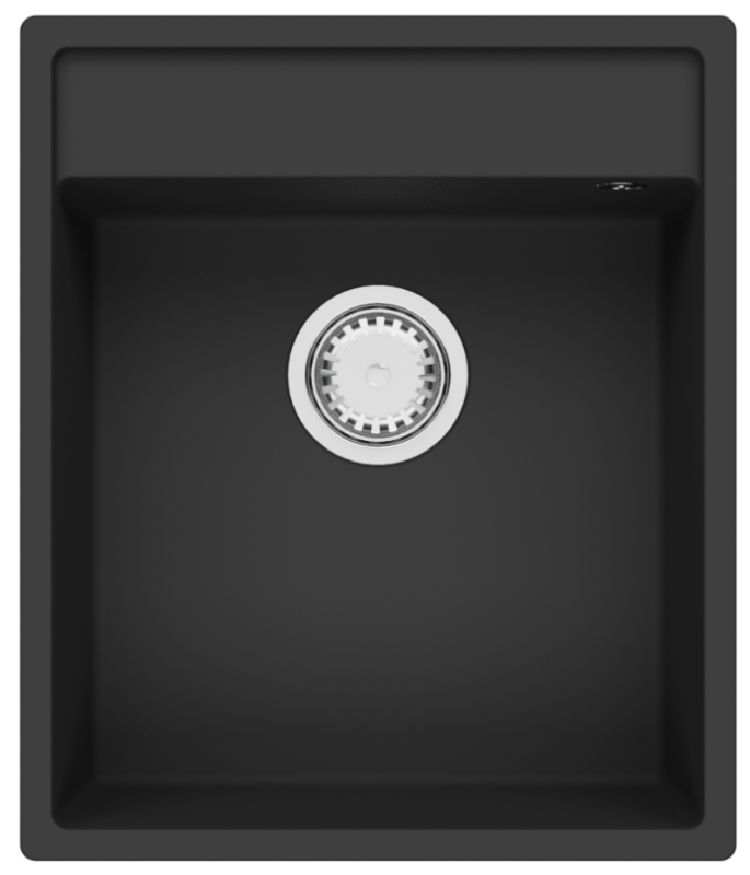 GranitMy Bremen Гранитна мивка 44x52 cm Черна – Надплот, Подплот и Равноплот с място за смесител и неръждаема запушалка 1208969991