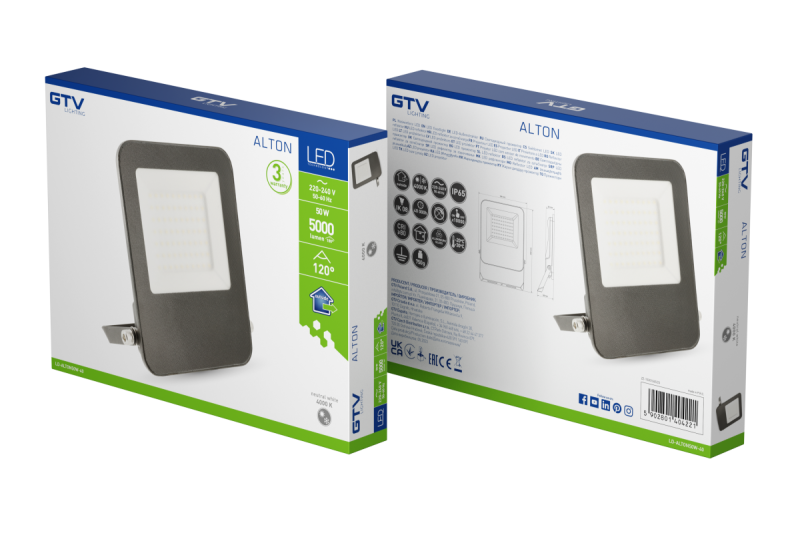 Прожектор ALTON, LED, 50W, 5000lm, 4000K, AC220-240V, IP65