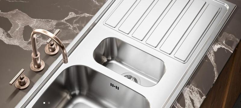 Банка Centurio 120 неръждаема стомана двоен мивка за монтаж 120x50см с отцедник 1208970029.