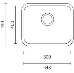 Банка IB5040 Неръждаема Стомана Мивка 50 x 40 cm Надстройка и Вграждане 1208970038
