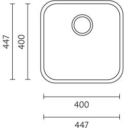 Банка IB4040 Неръждаема стомана Мивка 40 x 40 см Подградена 1208970039