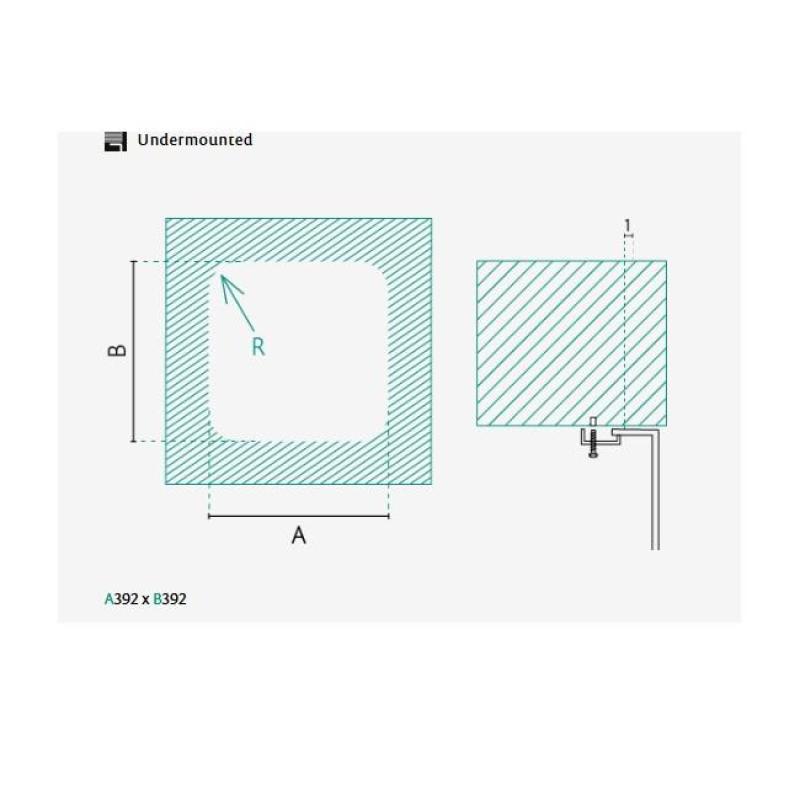 Банка IB4040 Неръждаема стомана Мивка 40 x 40 см Подградена 1208970039