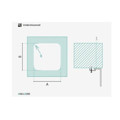 Банка IB1530 Неръждаема стомана Мивка 146 x 296 мм Подплотов монтаж 1208970041