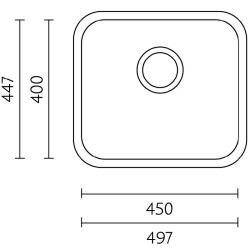 Банка IB4540 Неръждаема стомана Мивка 45 x 40 см Подграждане 1208970044