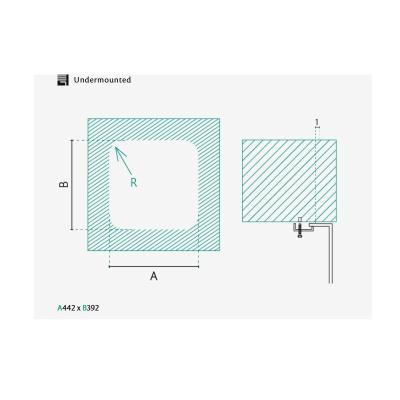 Банка IB4540 Неръждаема стомана Мивка 45 x 40 см Подграждане 1208970044