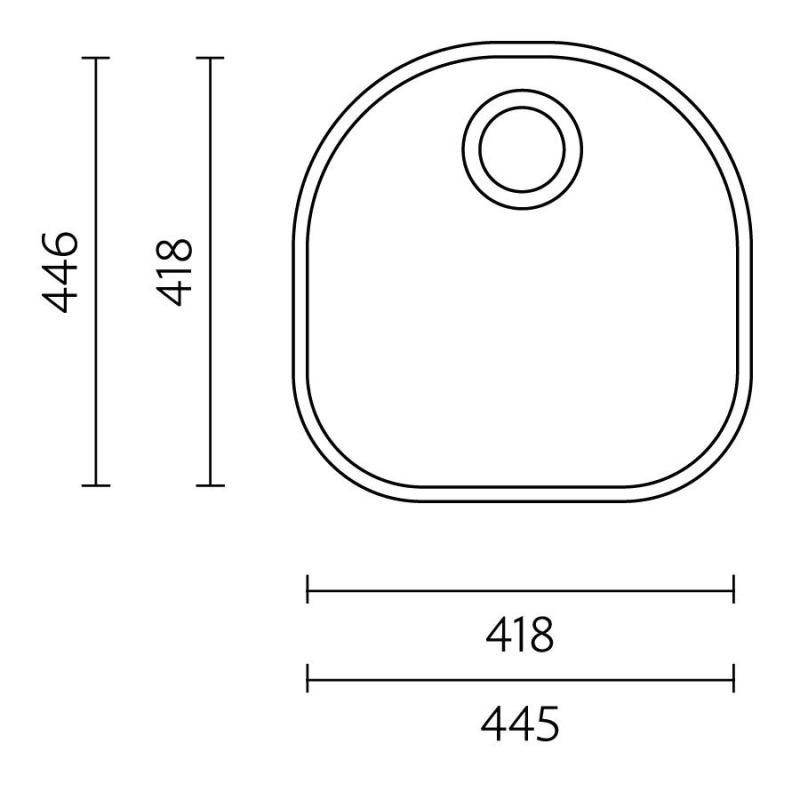 Banka Denver Неръждаема мивка 41 x 41 cm Подмодна 1208970049
