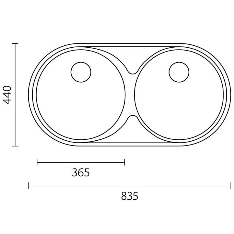 Банка Андалусия Неръждаема Стомана Двойна Мивка 835 x 440 см Подграждане 1208970051
