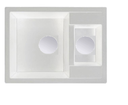 GranitMy Smart extra ondiepe 1,5 granieten opbouw witte spoelbak 58x44cm с бяла тапа и покритие 1208970052