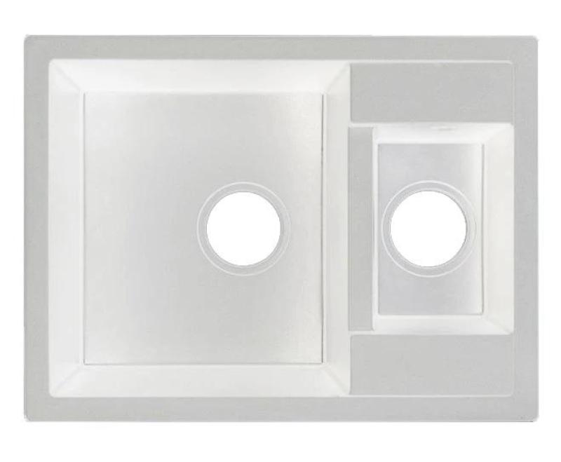 GranitMy Smart extra ondiepe 1,5 granieten opbouw witte spoelbak 58x44cm с бяла тапа и покритие 1208970052