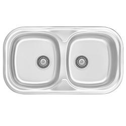 Банка Халифакс RVS двойна мивка за монтаж 80x45 см 1208970060
