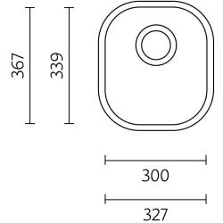 Банка Денвър RVS Мивка 300 x 339 мм Подплотова 1208970065