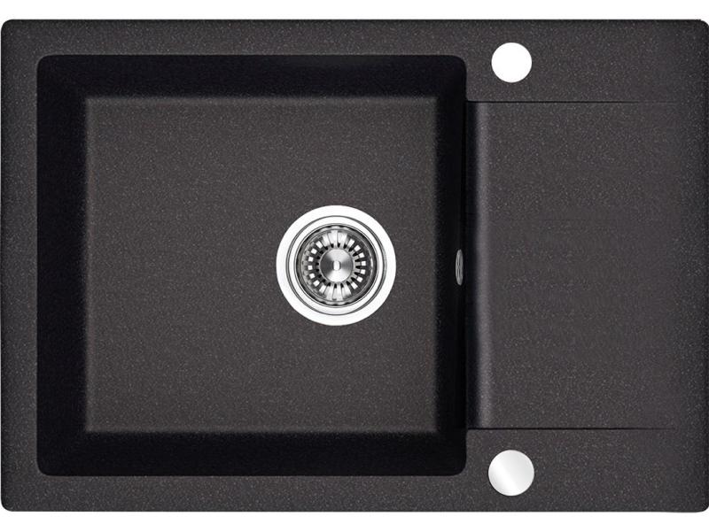 Аквадизайн Кенсли Гранитна Монтирана Мивка Антрацит с малка Отцедник 65 x 44 см 1208970085