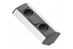 MINI ъглова удължителна кутия с прекъсвач и 2 штепселни контакта 230V 16A