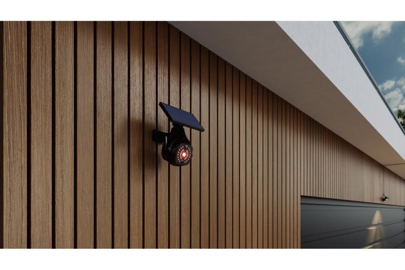 Соларен прожектор с датчици за движение и здрач, GUARDOS, LED, 300lm, 6400K, 1200mAh, IP65, датчик-макет