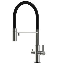Ausmann Claridge 3-пътен кухненски смесител с гъвкав чучур и филтрирана вода – Сив - 1208970502