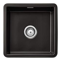 Ausmann Ceramic Ember Керамична Мат Черна Квадратна Мивка Надплотен и Подплотен 40 x 40 см 1208970507
