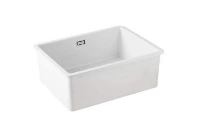 Ausmann Ceramic Ember Керамична бяла мивка - за монтаж отгоре и отдолу 54 x 40 см със стоманен щепсел 1208970508