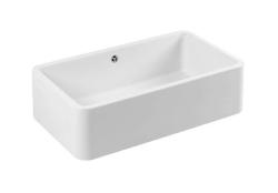 Ausmann керамична мивка Mira - под плот и междинен монтаж, бяла, 795 x 460 mm 1208970515