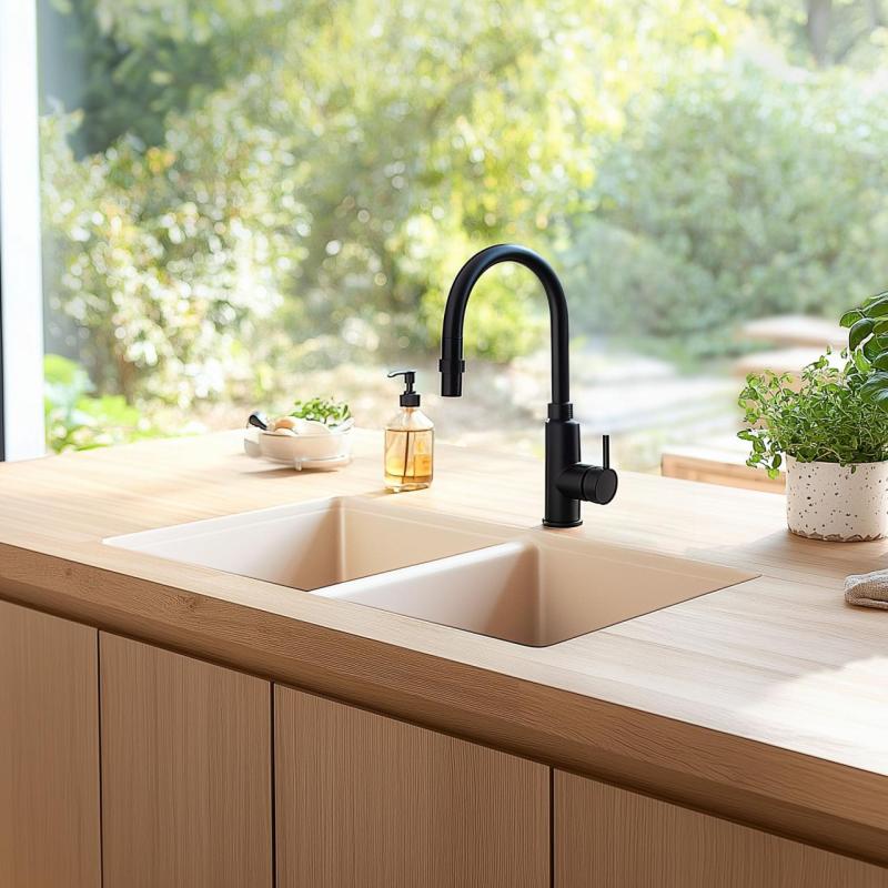 Ausmann Керамичен Mira Керамична Бяла Двойна Мивка - За вграждане и Полувграждане 890 x 456 mm 1208970549