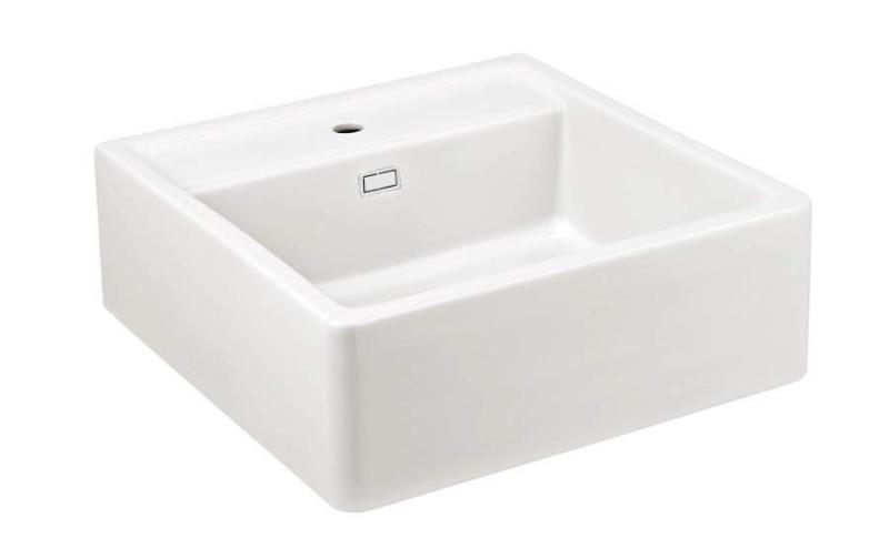 Ausmann керамична мивка Panor Shade Keramische Бяла Butler - Подплот и полуподплот 630 x 597 мм с отвор за смесител и бяла тапа 1208970556