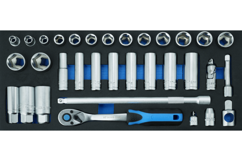 3/8" комплект за ръчни инструменти, 33 части, EVA-подложка.
