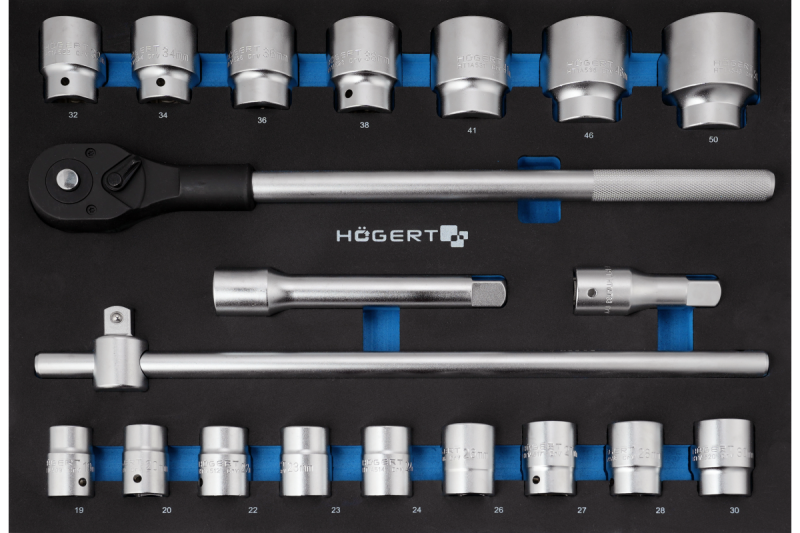 3/4" комплект инструменти с трещотка, 20 броя, EVA-подложка