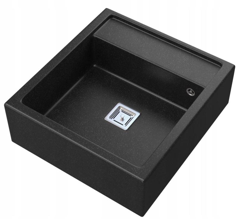 Graniteland Arno Гранитни Ардуин твърд камък външен вид Мивка за вграждане 582x620mm с неръждаема стомана четворна пробка 1208970600