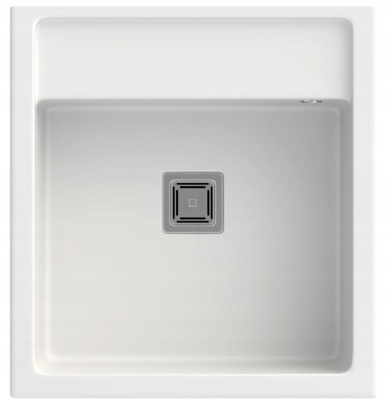 Graniteland Arno Гранитен Бял Умивалник за вграждане 582x620mm с неръждаема стомана квадратен щепсел 1208970604