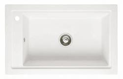 Graniteland Magra Гранитни Бял умивалник на повърхност 686 x 427 mm с отвор за чешма и неръждаема пробка 1208970614