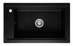 Гранителенд Магра Гранитен Черен Помивен Съд за вграждане 686 x 427 мм с отвор за смесител и неръждаема стомана Плуг 1208970616