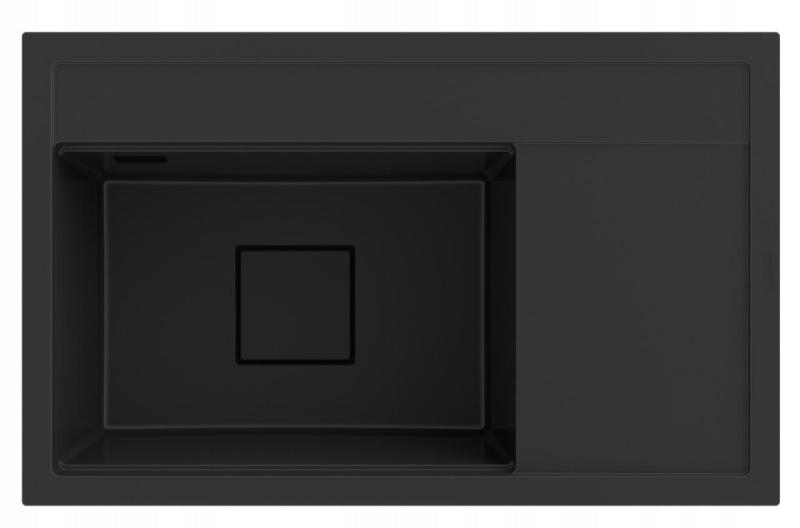 Graniteland Seta Гранитно черно мивка за монтаж 80x50 см 1208970624