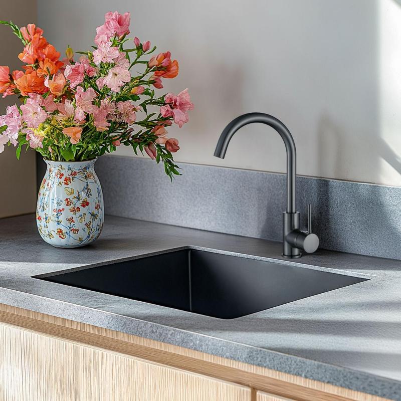 Ausmann Arvia Gun Metal PVD kitchen faucet with swivel spout 1208970641