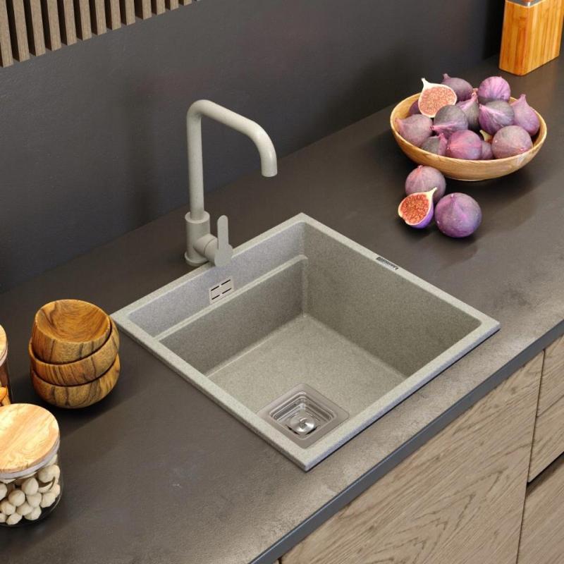 Granitland Stellar кухненски смесител Бежов пясък с въртящ се чучур 1208970672