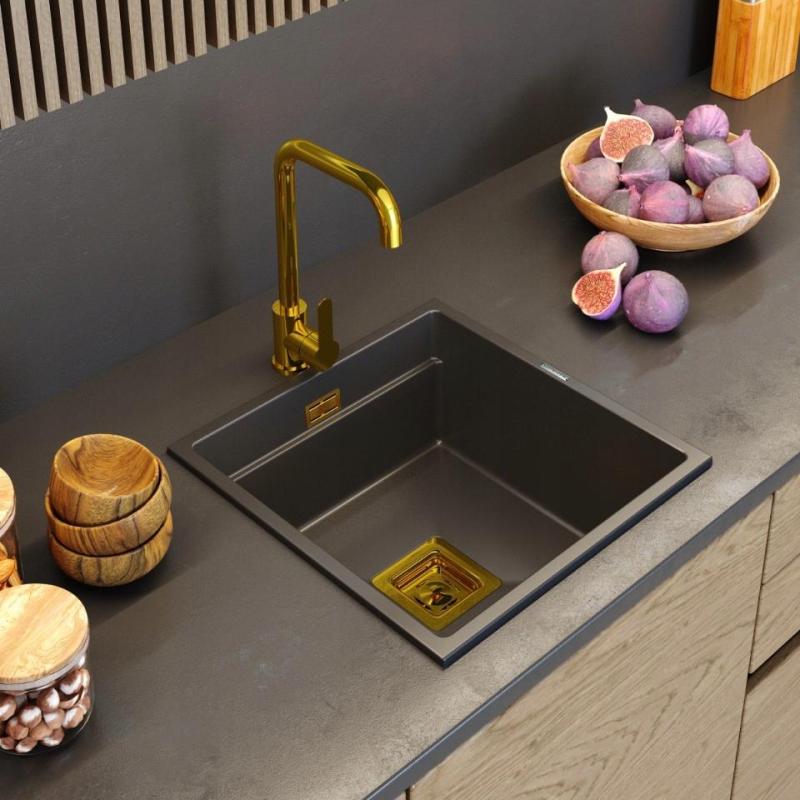 Гранителанд Стелар Кухненски смесител Златен със въртящ се чучур 1208970673