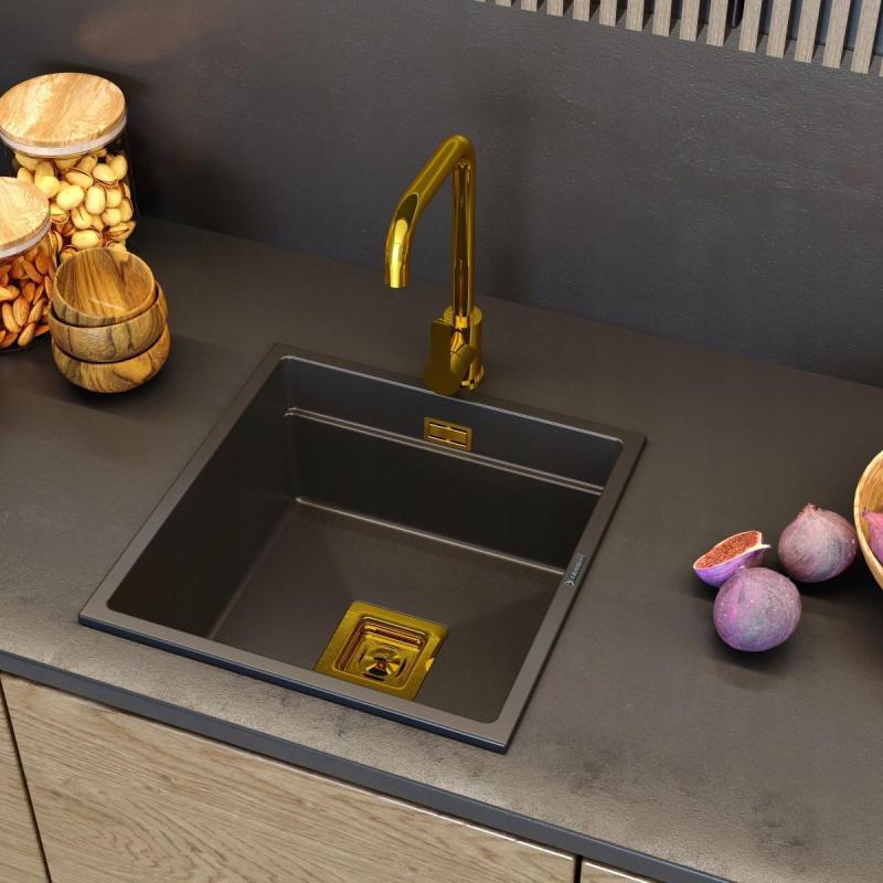 Гранителанд Стелар Кухненски смесител Златен със въртящ се чучур 1208970673