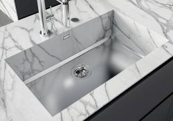 Фостер Phantom Base неръждаем стоманен плот за вграждане с мивка 71x40 см за монтаж в керамика, естествен камък и солидна повърхност с дебелина 20 мм 1208970694