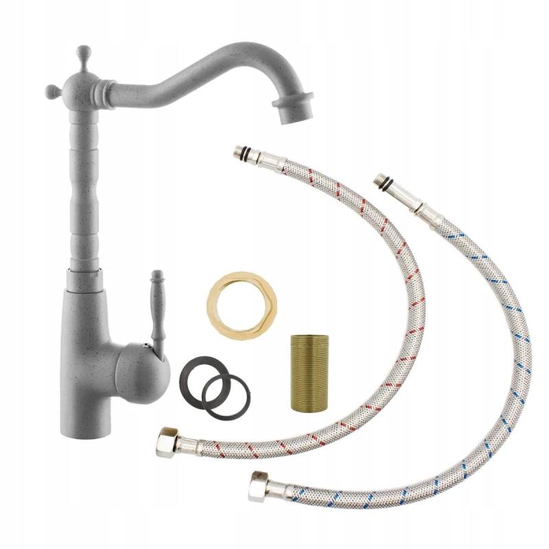 Graniteland Verve кухненски смесител сив с въртящ се чучур 1208970703