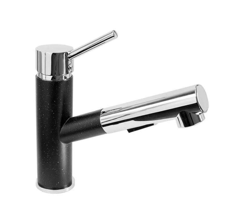 Гранителенд Черес кухненски смесител Ардуин с външен вид на твърд камък с изтеглящ се излив и душ с двойна функция 1208970706