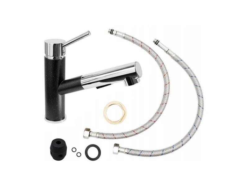 Гранителенд Черес кухненски смесител Ардуин с външен вид на твърд камък с изтеглящ се излив и душ с двойна функция 1208970706