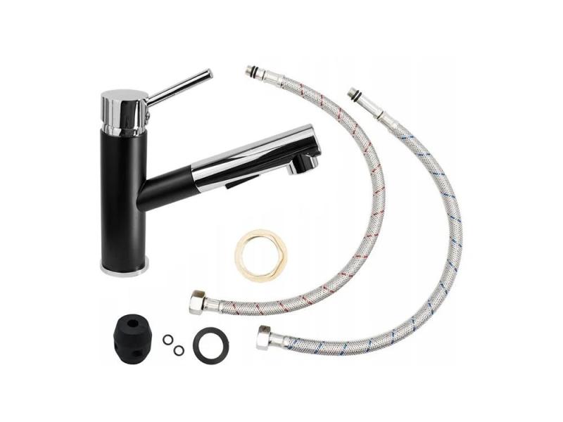 Гранителанд Церес кухненски смесител черен с изтеглящ се чучур и ръчен душ с двойна функция 1208970707